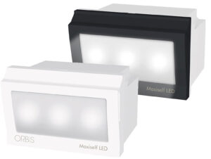 MAXISELF LED Lampada Di Emergenza Da Incasso ESTRAIBILE, con frontalini BIANCO e ANTRACITE intercambiabili, 3 moduli DIN, 230V - ORB OB136400