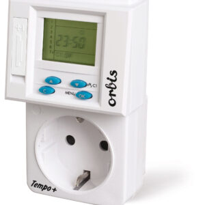 TEMPO+ Interruttore Orario Digitale a Spina,giornaliero/settimanale, spina schuko, presa Schuko, 230V - ORB OB162532