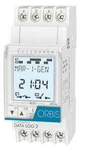 DATA LOG 2 Interruttore Orario Digitale 2 moduli DIN,giornaliero/settimanale,2 contatti, 230V - ORB OB175012