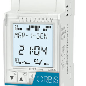 DATA LOG 2 Interruttore Orario Digitale 2 moduli DIN,giornaliero/settimanale,2 contatti, 230V - ORB OB175012