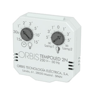 TEMPOLED 2N Automatico Luci Elettronico, retrofrutto, 2 livelli regolabili, riarmabile, 230V - ORB OB200008