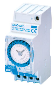 DUO QRS Interruttore Orario Elettromeccanico 2 moduli DIN,settimanale,riserva 150 ore, 230V - ORB OB293032