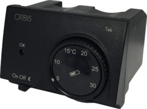 TEK ANTRACITE Termostati Elettronici Da Incasso , selettore ON/OFF, modalità notturna,2 batterie 1,5V - ORB OB322610