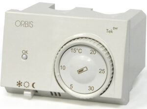 TEK SW BIANCO Termostati Elettronici Da Incasso , selettore riscaldamento/condizionamento, modalità notturna,2 batterie 1,5V - ORB OB322700