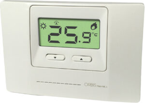 NEO ML + BIANCO Termostati Digitali Da Parete , funzionamento riscaldamento/condizionamento, due livelli impostabili, Alim. 2 batterie 1,5V - ORB OB324400