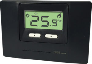 NEO ML + ANTRACITE Termostati Digitali Da Parete , funzionamento riscaldamento/condizionamento, due livelli impostabili, Alim. 2 batterie 1,5V - ORB OB324410