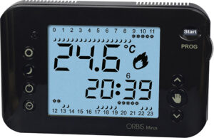MIRUS ANTRACITE Cronotermostato digitale a batteria,da parete,programmazione giornaliera/settimanale - ORB OB324710