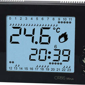 MIRUS ANTRACITE Cronotermostato digitale a batteria,da parete,programmazione giornaliera/settimanale - ORB OB324710