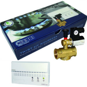 KIT GAS METANO 1/2" (TWIST) Rivelatori Gas Da Parete ,con sensore catalitico ed una elettrovalvola NA 1/2", 230V - ORB OB515212