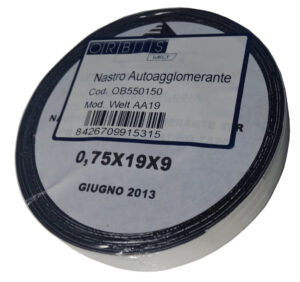 AA19-19X10 Nastro Autoagglomerante in EPR, Spessore 0,75 mm, dimensioni 19 mm x 10m, colore NERO - ORB OB550150