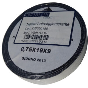 AA19-19X10 Nastro Autoagglomerante in EPR, Spessore 0,75 mm, dimensioni 19 mm x 10m, colore NERO - ORB OB550150