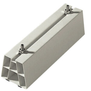 SPE 350/2P Base di supporto a pavimento lunghezza 350 mm, sezione 100x100 mm, compl. di viti e vibroflex adesivo, RAL1013, portata MAX 400 Kg (2 PEZZI) - ORB OB572089