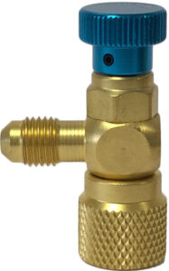 VAR14 Raccordo con rubinetto premi-valvola per R407 attacco F 1/4" SAE - M1/4" SAE - ORB OB576049