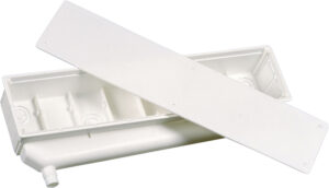 BOX VP Scatola di predisposizione per raccolta condensa, innesto tubo in verticale reversibile destro o sinistro,diametro 16-18-20 mm,427x95x65mm (25 PEZZI) - ORB OB582020