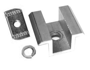 MPC Morsetto CENTRALE fissaggio moduli, colore ALLUMINIO, spessori moduli ammessi da 31mm-56mm in funzione della vite scelta(non compresa) (10 PEZZI) - ORB OB620070