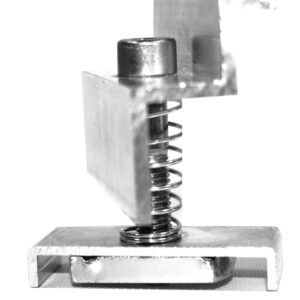 MPT-P43 Morsetto TERMINALE PREASSEMBLATO fissaggio moduli, colore ALLUMINIO, spessori moduli ammessi 42mm-43mm (5 PEZZI) - ORB OB620109