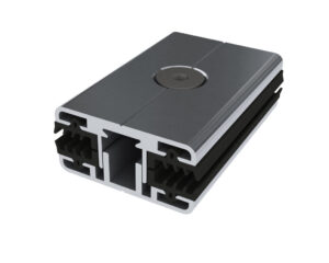 MPC FLAT P5-8 Morsetto CENTRALE PREASSEMBLATO fissaggio moduli SENZA CORNICE, compreso di GUARNIZIONE, colore ALLUMINIO, spessori moduli 5mm-8mm (10 PEZZI) - ORB OB620470