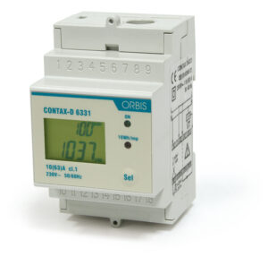 CONTAX D-6331 SO Contatore Monofase Di Energia Attiva, 3 Moduli , 63A, inserzione diretta(cavo passante), display digitale,lampeggio LED 10Wh/imp - ORB OB708100