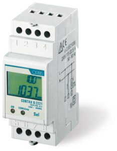 CONTAX D-2221 Contatore Monofase Di Energia Attiva, 2 Moduli , 22.5A, inserzione diretta, display digitale,lampeggio LED 10Wh/imp - ORB OB708700