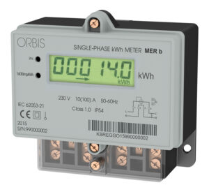 MERb LCD Contatore Monofase Di Energia Attiva, Da Parete ,100A,inserzionediretta, display digitale,lampeggio LED 0,625Wh/imp - ORB OB725001