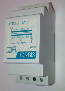 TRM C 10/12 Trasformatori Modulari Per Campanelli , potenza 10 VA, 2 moduli DIN, Tensione primario 230V, Tensione secondario 4/8/12 VAC - ORB OB86C1012