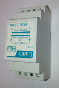 TRM C 10/24 Trasformatori Modulari Per Campanelli , potenza 10 VA, 2 moduli DIN, Tensione primario 230V, Tensione secondario 12/24 VAC - ORB OB86C1024