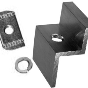 MPT-50 Morsetto TERMINALE fissaggio moduli, colore ALLUMINIO, spessori moduli ammessi 49mm-50mm (Vite BM855 OB620860 non compresa) (10 PEZZI) - ORBIS OB620098
