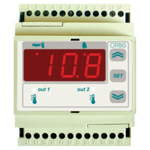 SCL250D-EM010ZP TERMOREGOLATORE DIGITALE MODULARE , 4 moduli DIN, IN: Multisonda, OUT: 1 relè, campo lavoro in funzione della sonda, 230 V - ORBIS OB530993