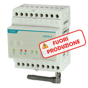 CODITEL2 Telecontrollo con comunicatore GSM, 2 uscite relè 8A/250V,3 ingressi: 1 analogico e 2 digitali, comandabile da SMS o squillo, 230V - ORBIS OB322820
