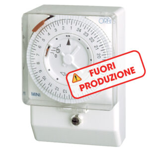 MINI Interruttore orario elettromeccanico da parete e barra DIN, giornaliero, con riserva 100 ore, 230V - ORBIS OB250232