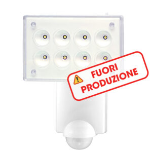 PROXILED 8 Lampada 8 LED con rivelatore di movimento, rilevamento: angolo 240°, 12m frontali e 6m laterali ad altezza 2.5m , 230V - ORBIS OB135450