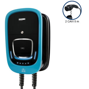 VIARIS COMBI+ CCT274ETH MONOFASE 7.4 kW + 7.4 kW 32A, 2 CAVI e CONNETTORE TIPO 2 lunghezza 5m, Ethernet, lettore carte RFID - ORBIS OB94P222HA2