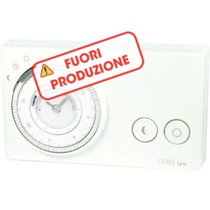 LYRA Cronotermostato elettromeccanico da parete, programmazione giornaliera con cavalieri, colore BIANCO, Alim. 2 batterie 1,5V - ORBIS OB325000
