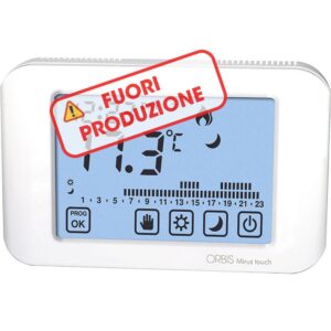 MIRUS TOUCH BIANCO Cronotermostato digitale da parete con display touch, programmazione giornaliera/settimanale, alim.2 batterie 1,5V - ORBIS OB325300