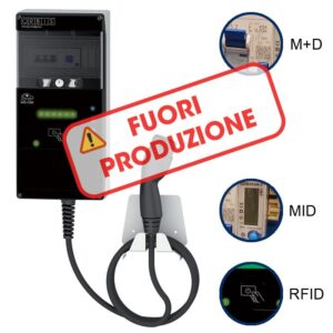 VIARIS COMBI CT2PEF37 MONOFASE 3.7 kW 16A, 1 CAVO e CONNETTORE TIPO 2 , Protezione Magnetotermica/Diffrenziale, Contatore MID, Lettore carte RFID - ORBIS OBC1A30112