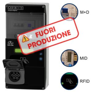 VIARIS COMBI BT2SHPEF37 MONOFASE 3.7 kW 16A, 1 presa TIPO 2 e SHUTTER , Protezione Magnetotermica/Diffrenziale, Contatore MID, Lettore carte RFID - ORBIS OBC1P30112