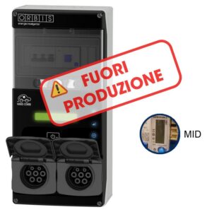 VIARIS COMBI BBT2SHE74 MONOFASE 7.4 kW + 7,4 kW 32A, 2 prese TIPO 2 e SHUTTER , 2 Contatori MID - ORBIS OBC3R00211
