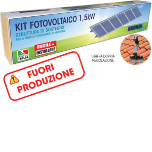 KIT FST-R31411.5 KIT STRUTTURA DI SOSTEGNO 6 PANNELLI per 6 moduli fotovoltaici in verticale su tetto con tegole o coppi, Staffa DOPPIA REGOLAZIONE - ORBIS OBKT6218