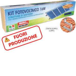 KIT FST-R3141DC KIT STRUTTURA DI SOSTEGNO 4 PANNELLI per 4 moduli fotovoltaici in verticale su tetto con doppi coppi, staffa per DOPPIO COPPO - ORBIS OBKT6231