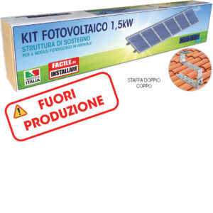 KIT FST-R31411.5DC1.5 KIT STRUTTURA DI SOSTEGNO 6 PANNELLI per 6 moduli fotovoltaici in verticale su tetto con doppi coppi, staffa per DOPPIO COPPO - ORBIS OBKT6233