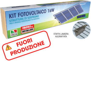 KIT FSL-3141 KIT STRUTTURA DI SOSTEGNO 4 PANNELLI per 4 moduli fotovoltaici in verticale su copertura in lamiera aggraffata, staffa SLG - ORBIS OBKT6281