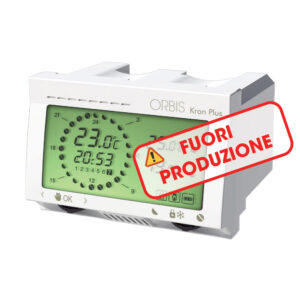 KRON PLUS BIANCO Cronotermostato digitale da incasso, programmazione giornaliera/settimanale, alim. 2 batterie 1,5V - ORBIS OB322500