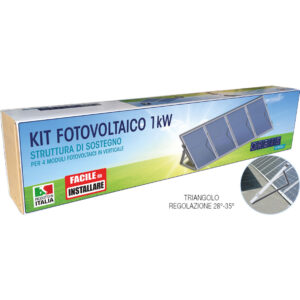 KIT FTR-4 KIT STRUTTURA DI SOSTEGNO 4 PANNELLI per 4 moduli fotovoltaici in verticale su tetto piano, Triangolo GRANDE - ORBIS OBKT6353