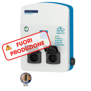VIARIS CITY BBT2SHE74 MONOFASE 7.4 kW + 7.4 kW 32A, 2 prese TIPO 2 e SHUTTER, 2 contatori MID, lettore carte RFID - ORBIS OBY3R00212