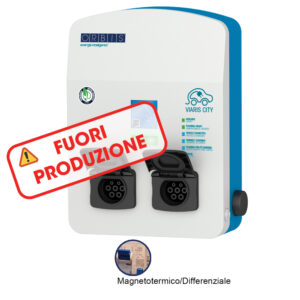 VIARIS CITY BBT2SHP11 TRIFASE 11 kW + 11 kW 3x16A, 2 prese TIPO 2 e SHUTTER, 2 protezioni Magnetotermica/Diffrenziale, lettore carte RFID - ORBIS OBY4R30012