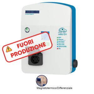 VIARIS CITY BT2SHP22 TRIFASE 22 kW 3x32A, 1 presa TIPO 2 e SHUTTER, protezione Magnetotermica/Diffrenziale, lettore carte RFID - ORBIS OBY7P30012