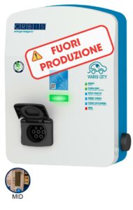 VIARIS CITY BT2SHE37 MONOFASE 3.7 kW 16A, 1 presa TIPO 2 e SHUTTER, contatore MID, lettore carte RFID - ORBIS OBY1P00112