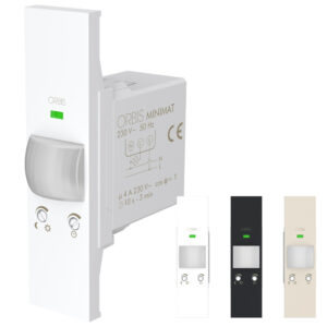 MINIMAT LN Rivelatore di movimento da incasso, rilevamento: angolo 120°, fino a 7 m ad altezza 1.5m, 230V - ORBIS OB135320