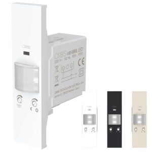 MINIBRIL LED LN Lampada segnapasso/emergenza da incasso con forntalini BIANCO, ANTRACITE e ALLUMINIO intercambiabili, 1 modulo DIN, 230V - ORBIS OB137320