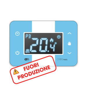 NEXU IN WiFi FCB Cronotermostato digitale da incasso comunicazione WiFi, programmazione settimanale, colore CELESTE e BIANCO, alim. 230V - ORBIS OB32630CB